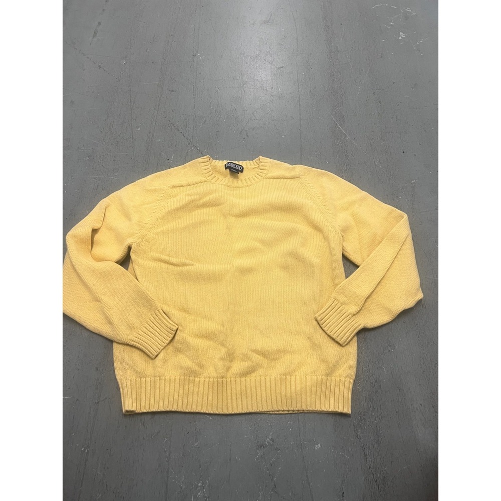 Lands' End‎ Sweater Womens M 38-40 Yellow Regular Fit Knitted Warm Wear Outdoor